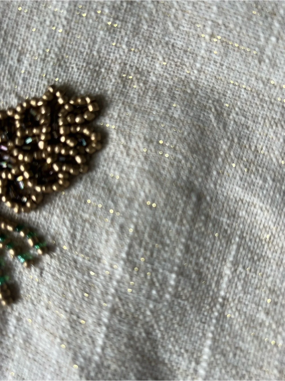 Embroidered Botanical Runner - Cream with Red Accents